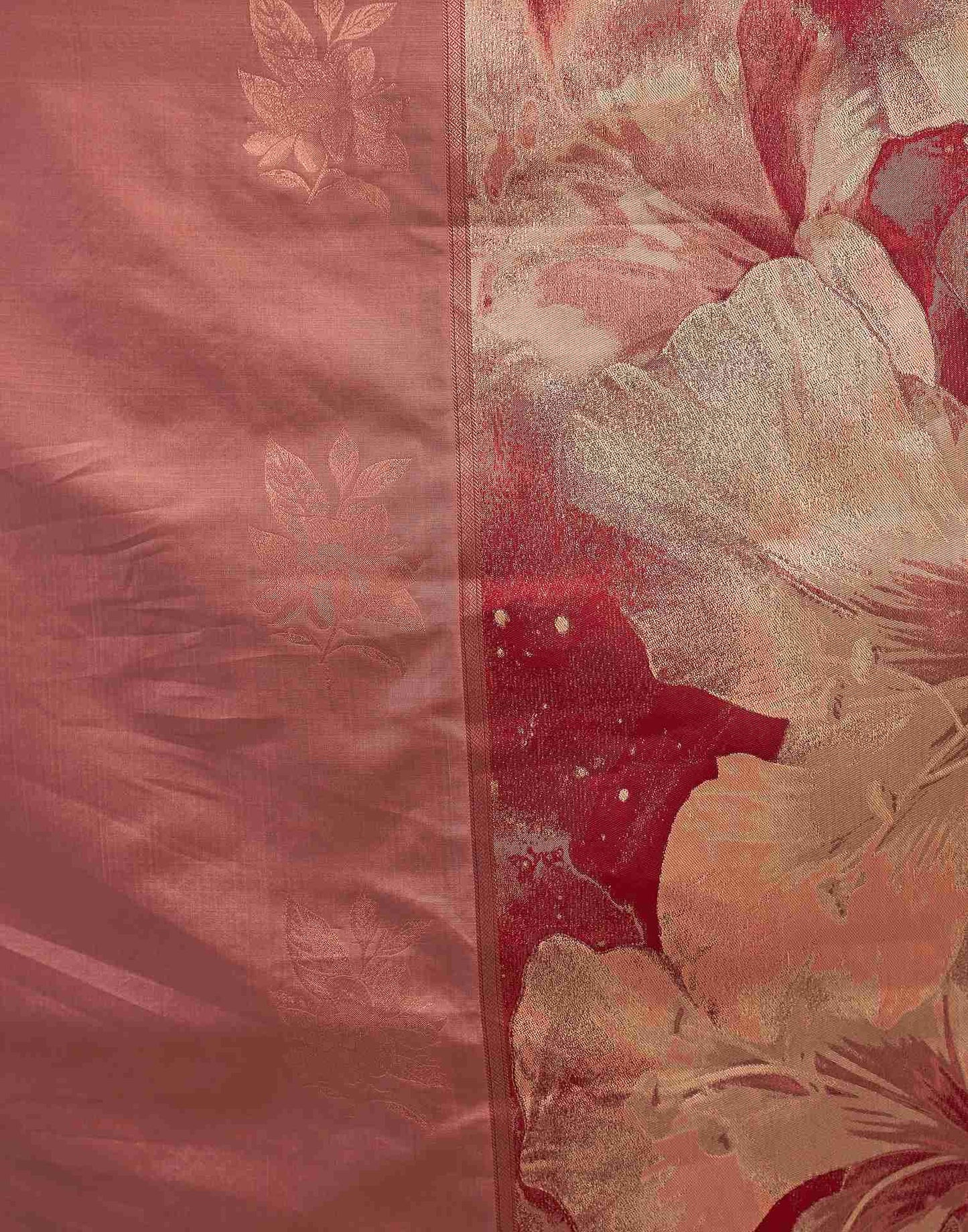 Peach Silk Woven Saree