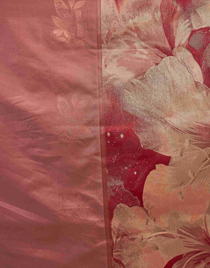 Peach Silk Woven Saree