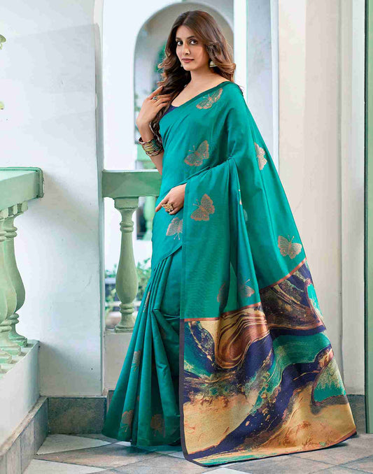 Green Silk Woven Saree
