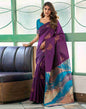 Purple Silk Woven Saree