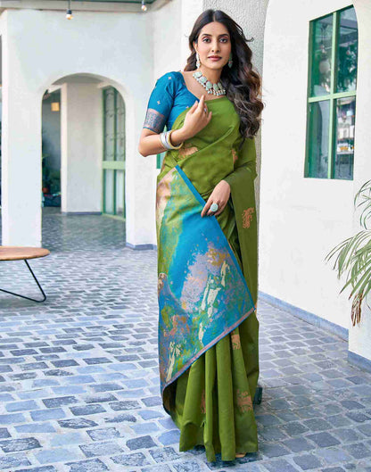 Green Silk Woven Saree