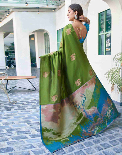 Green Silk Woven Saree