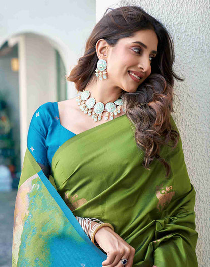 Green Silk Woven Saree