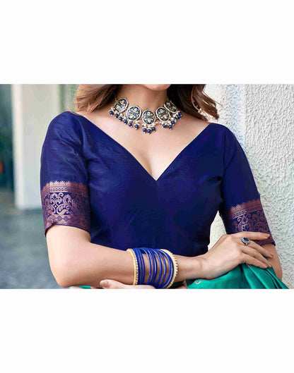 Blue Silk Woven Saree