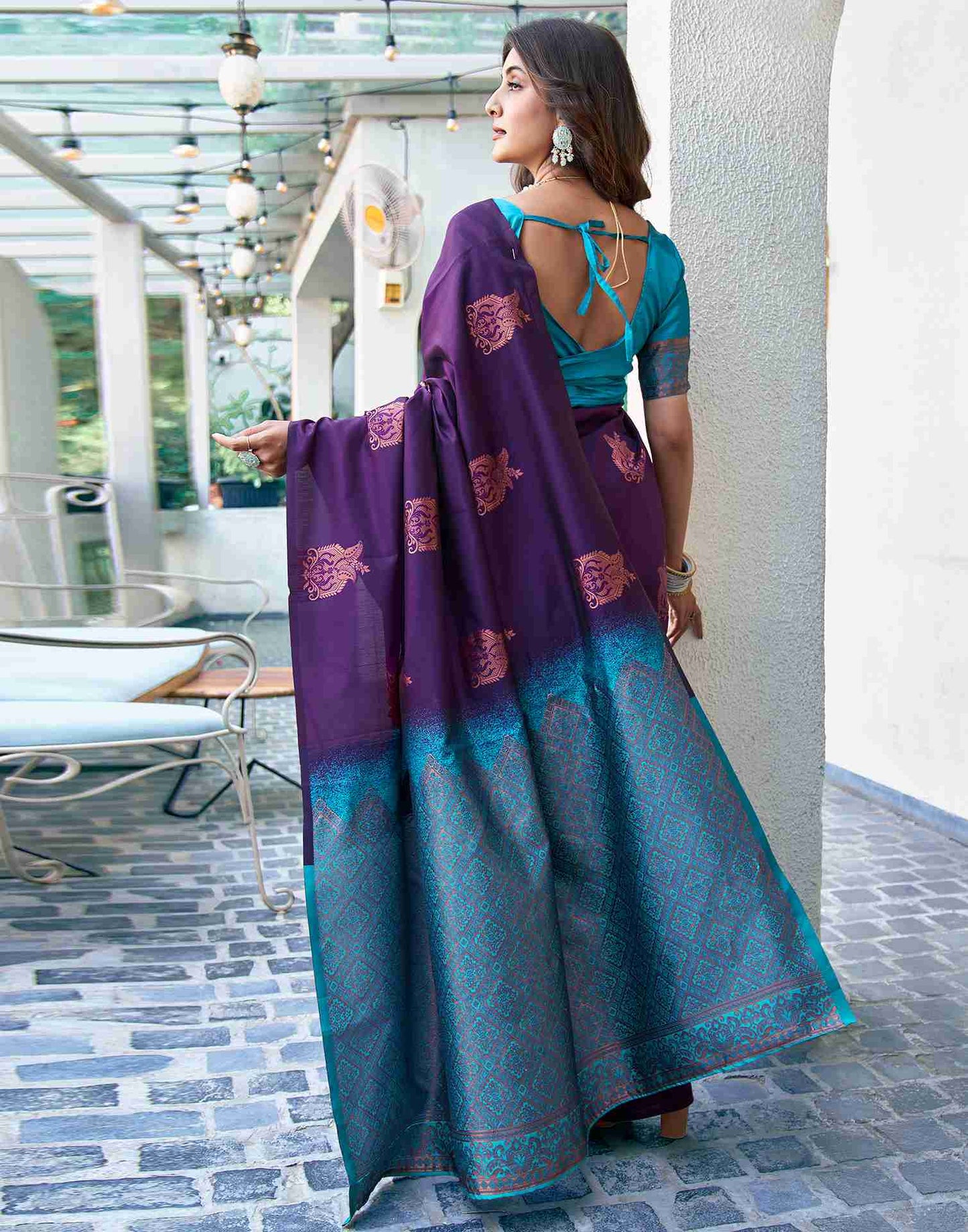 Blue Silk Woven Saree