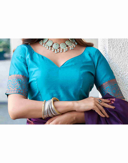 Blue Silk Woven Saree