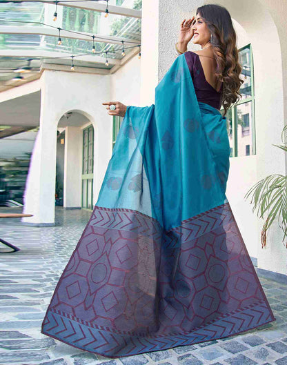 Blue Silk Woven Saree