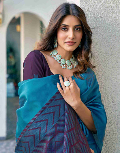 Blue Silk Woven Saree