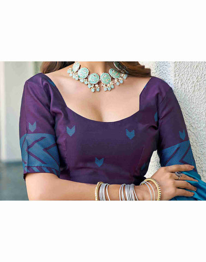 Blue Silk Woven Saree