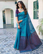 Blue Silk Woven Saree
