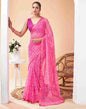 Pink Chiffon Printed Saree