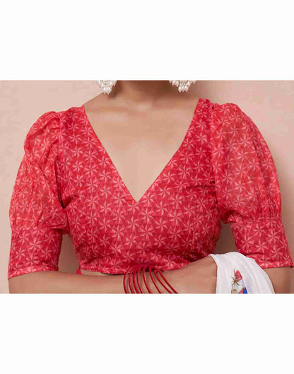 White Cotton Printed Saree