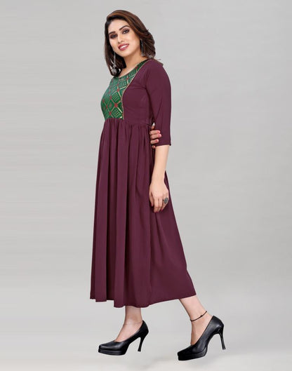 Wine Flared Kurti | Leemboodi