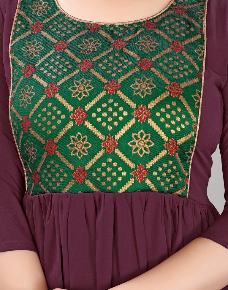 Wine Flared Kurti | Leemboodi