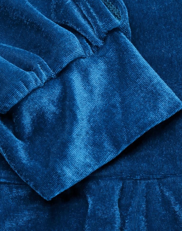 Blue Puff Sleeve Wrap Bodycon | Sudathi