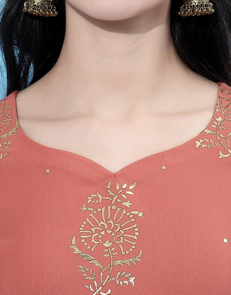 Coral Cotton Kurti With Sharara And Dupatta | Leemboodi