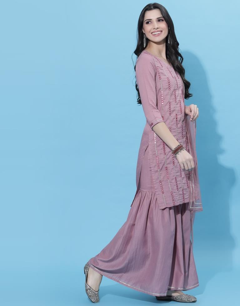 Light Purple Kurti With Sharara And Dupatta | Leemboodi