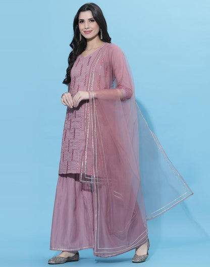 Light Purple Kurti With Sharara And Dupatta | Leemboodi