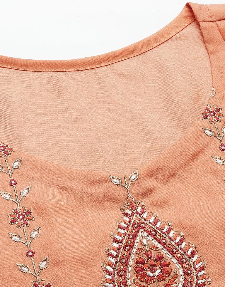 Orange Kurti With Pant And Dupatta | Leemboodi