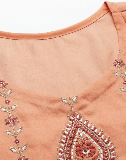 Orange Kurti With Pant And Dupatta | Leemboodi