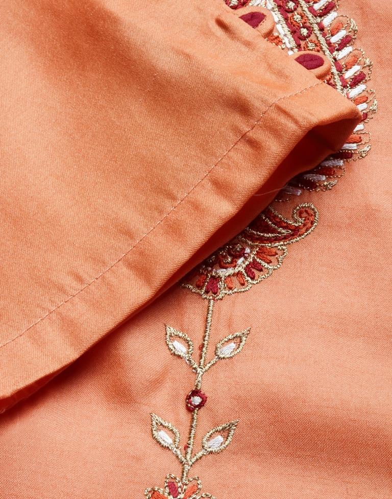 Orange Kurti With Pant And Dupatta | Leemboodi