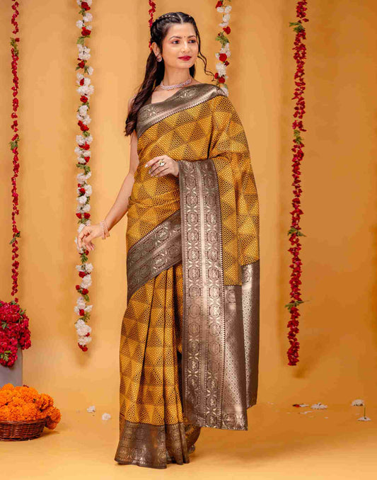 Brown Silk Woven Saree