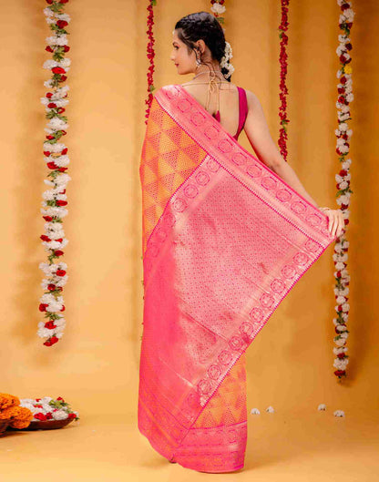 Pink Silk Woven Saree
