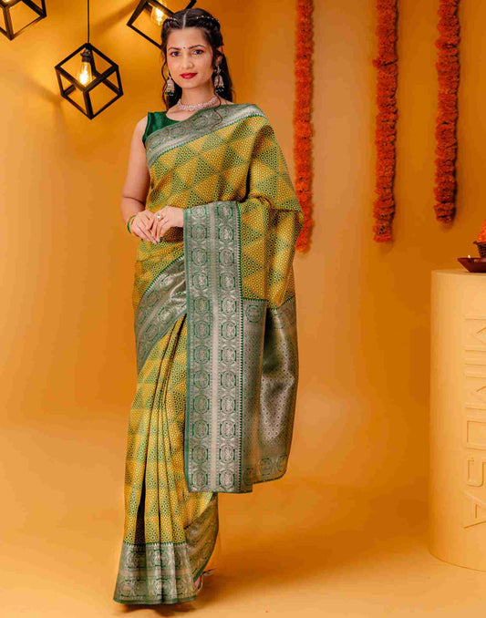 Green Silk Woven Saree