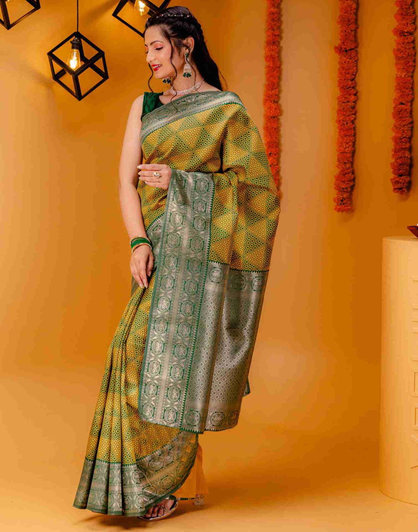 Green Silk Woven Saree