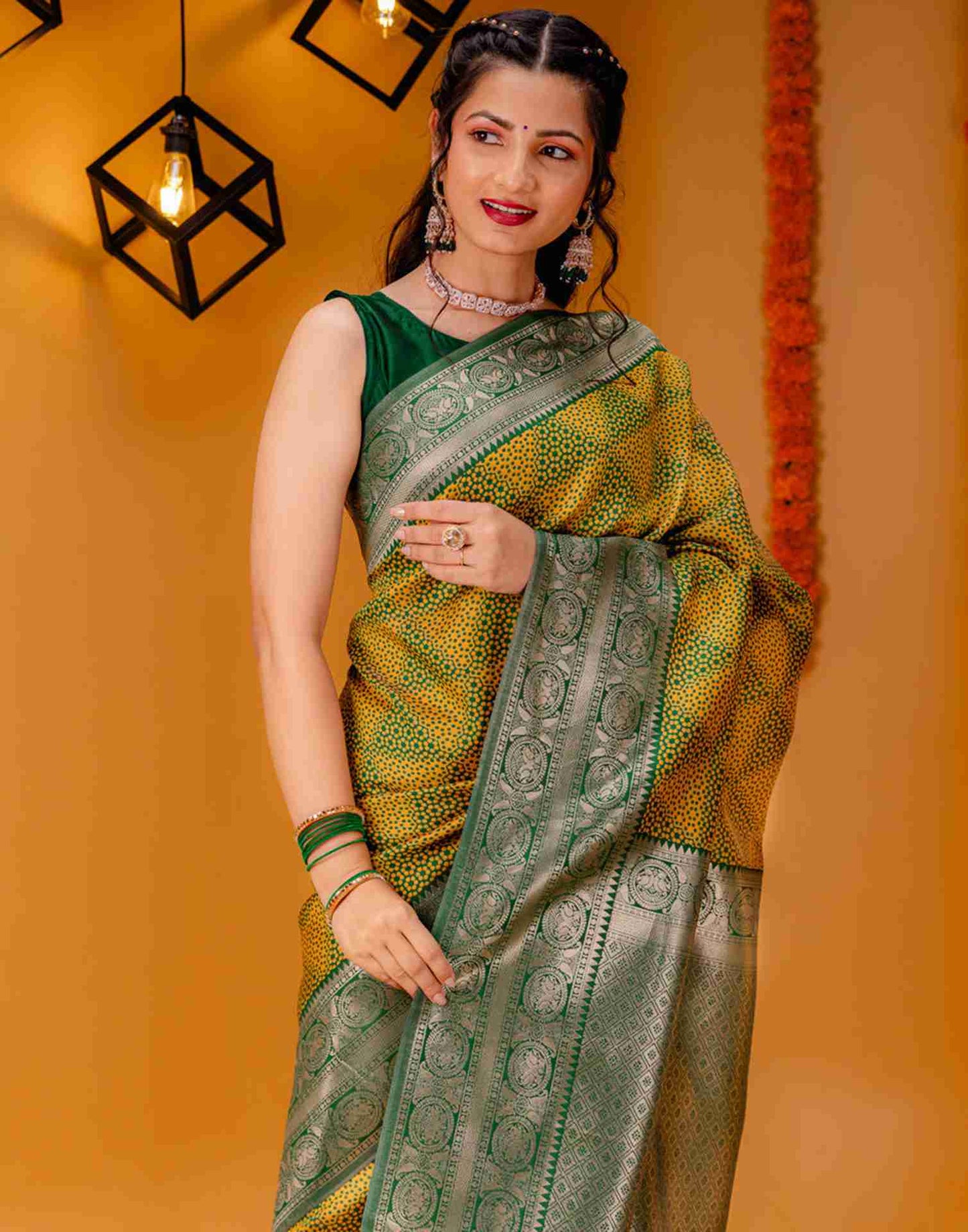 Green Silk Woven Saree