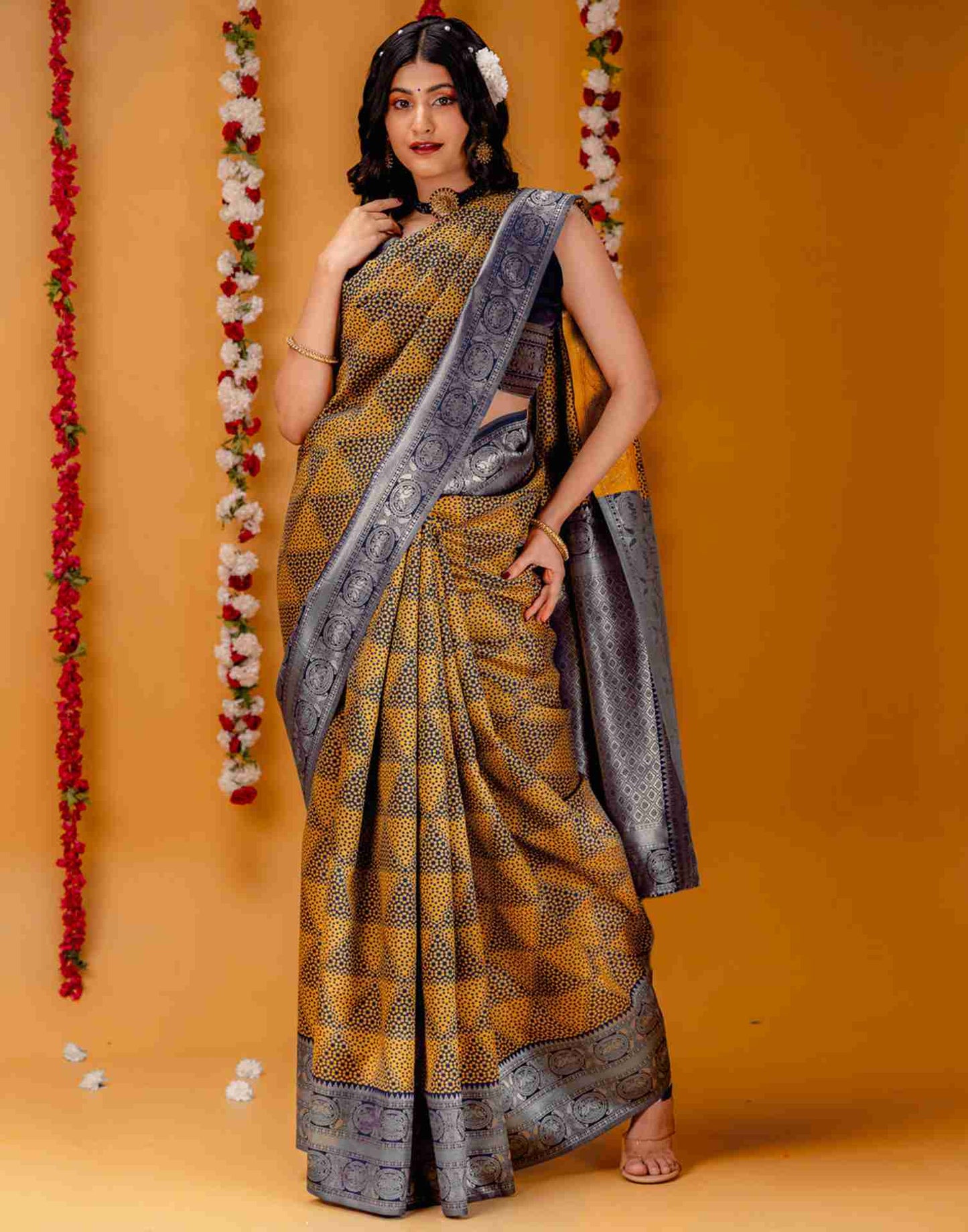 Blue Silk Woven Saree