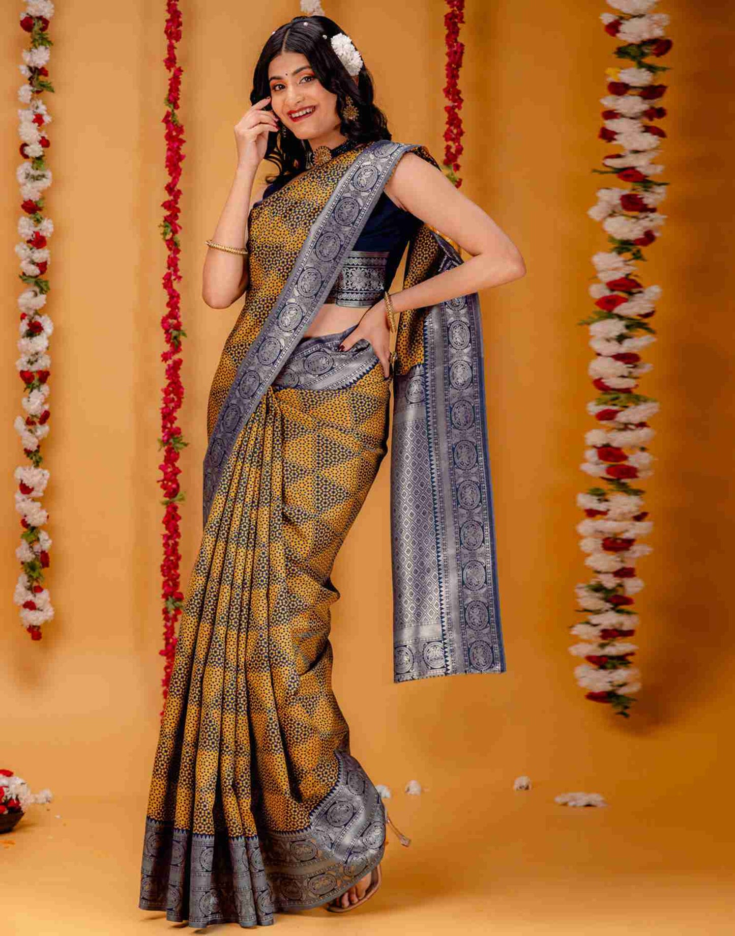 Blue Silk Woven Saree