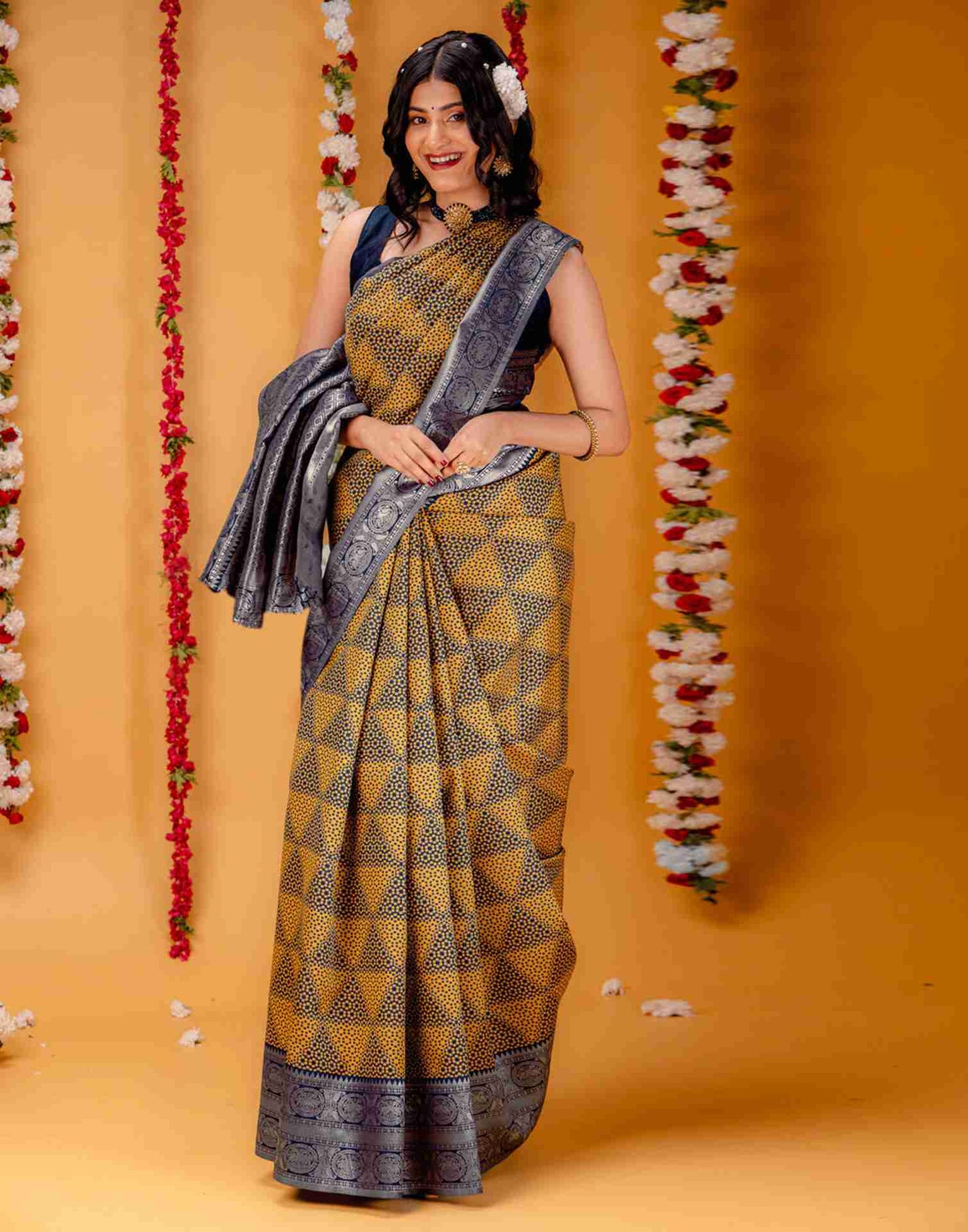 Blue Silk Woven Saree