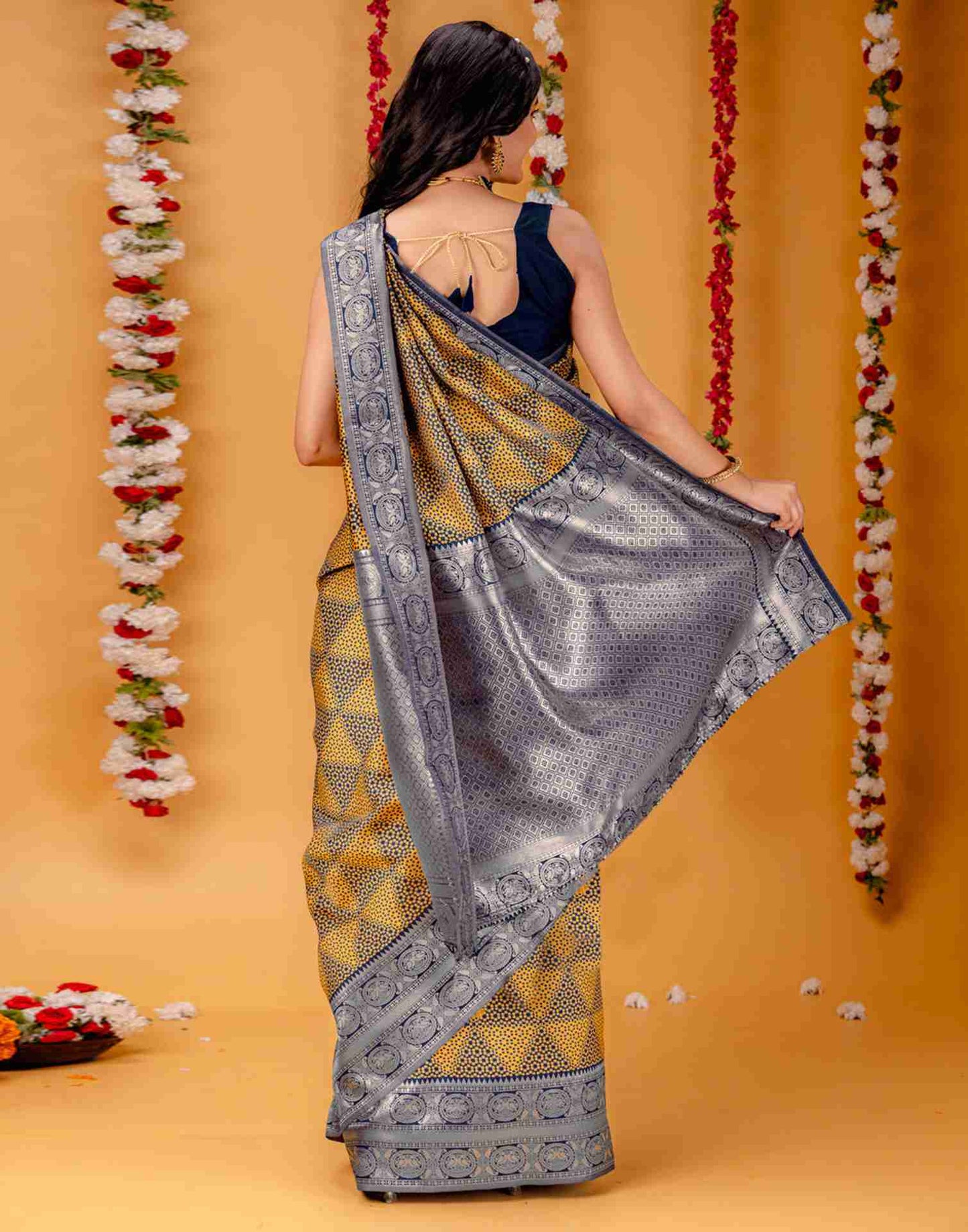 Blue Silk Woven Saree