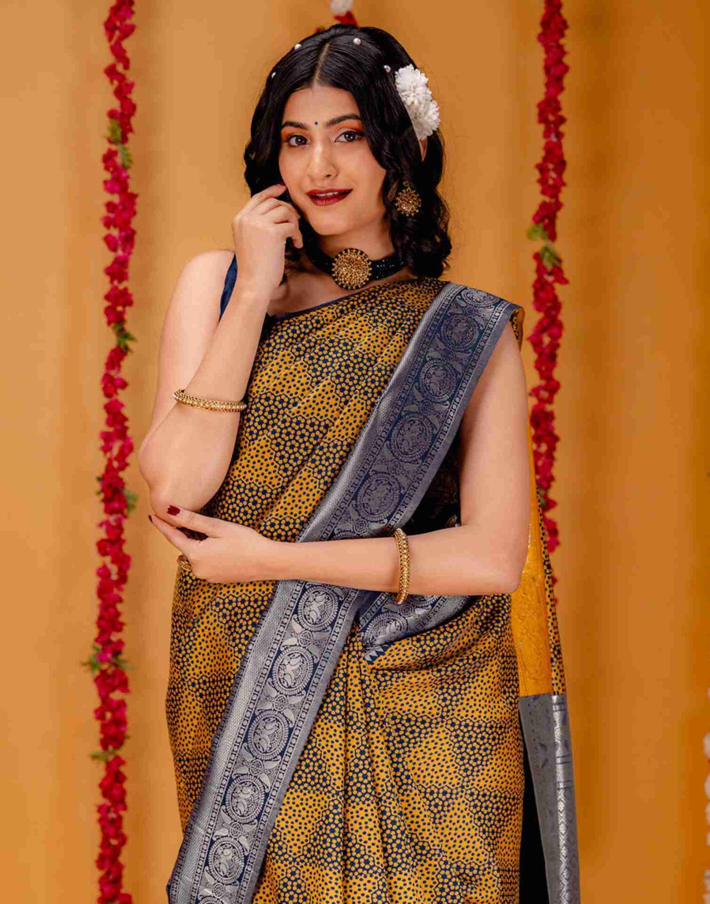 Blue Silk Woven Saree