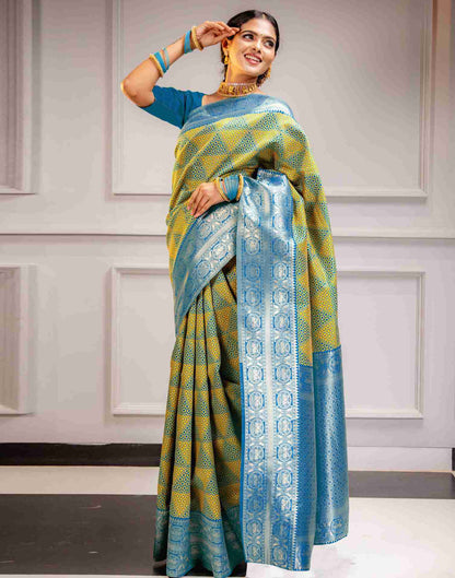 Blue Silk Woven Saree