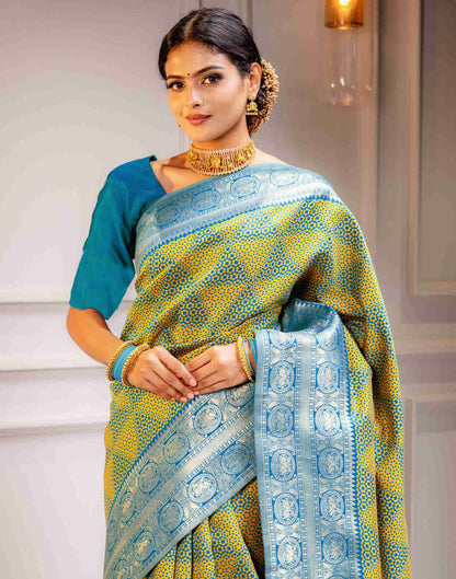 Blue Silk Woven Saree
