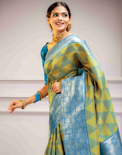Blue Silk Woven Saree