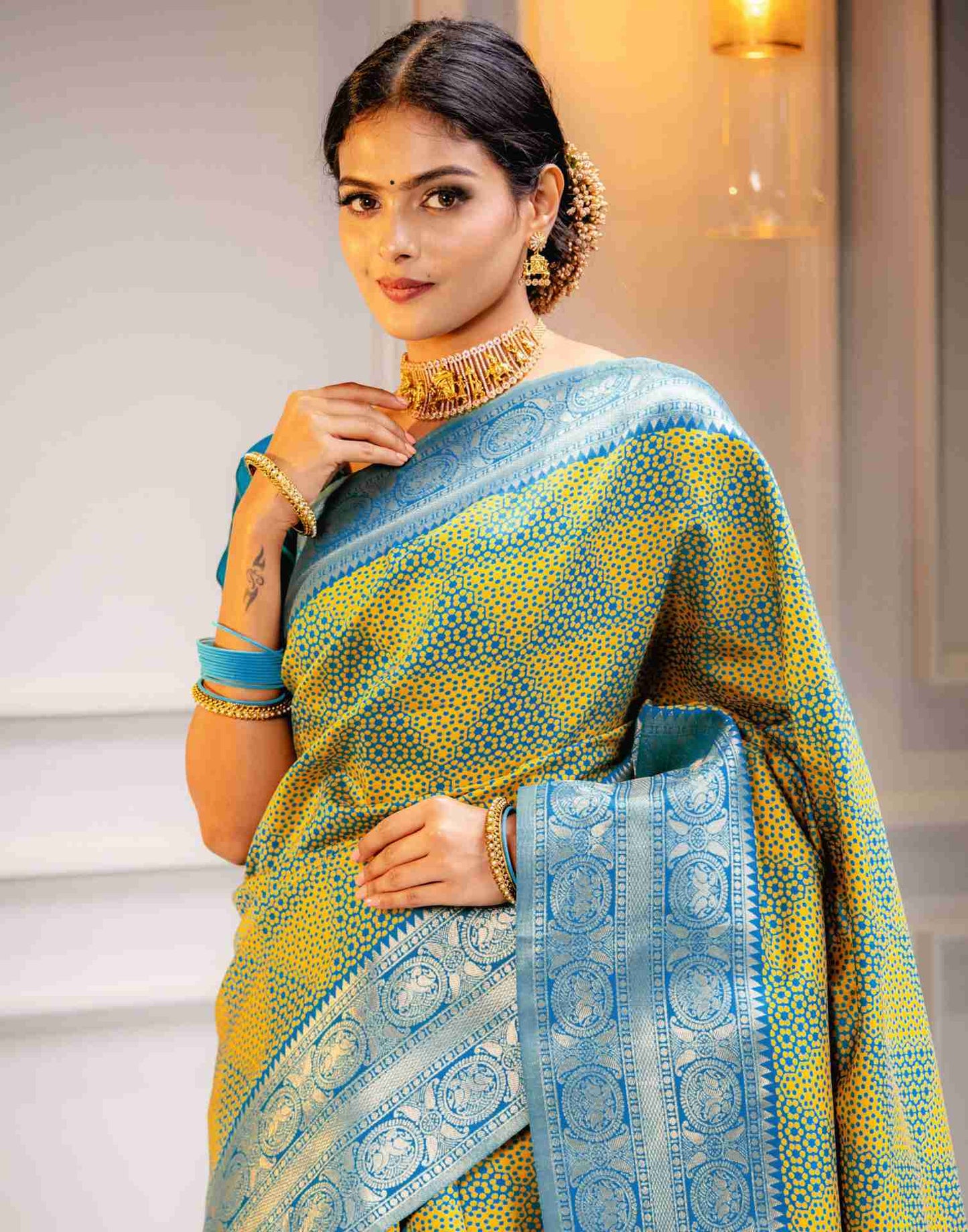 Blue Silk Woven Saree