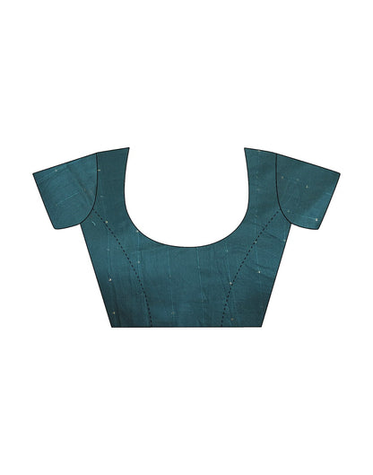 Teal Georgette Printed Saree