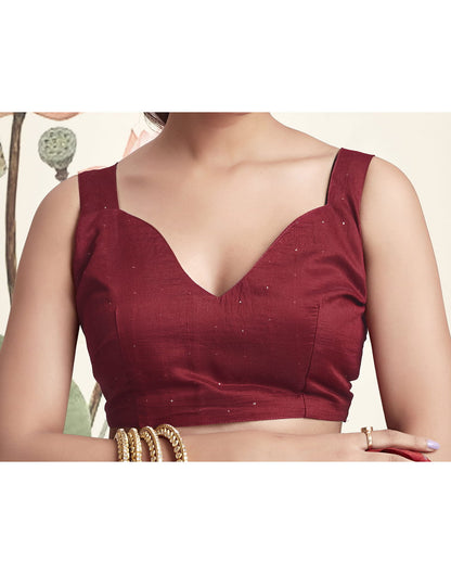 Maroon Georgette Printed Saree