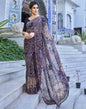 Blue Georgette Printed Saree