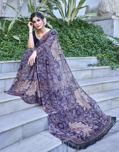 Blue Georgette Printed Saree