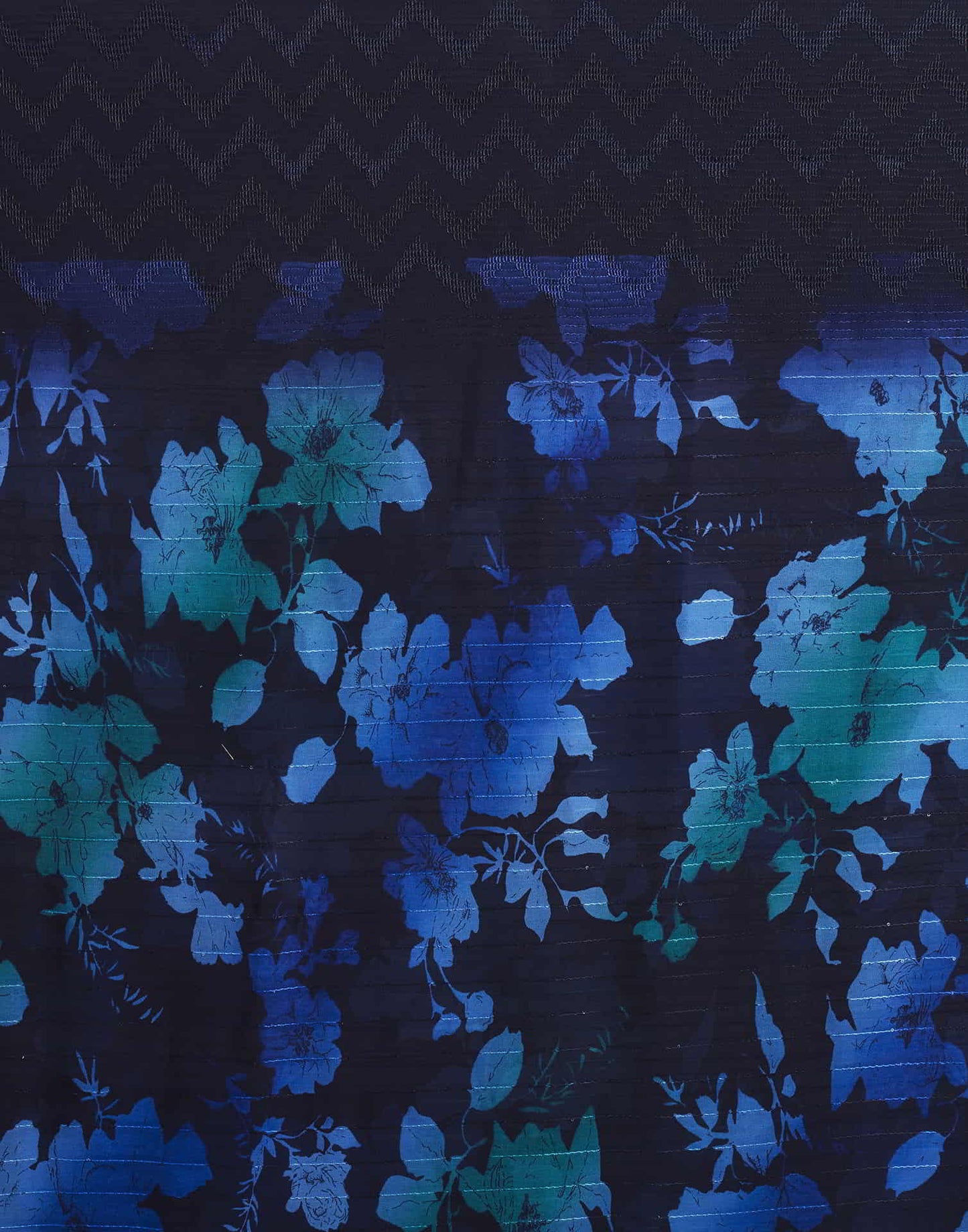 Blue Georgette Printed Saree