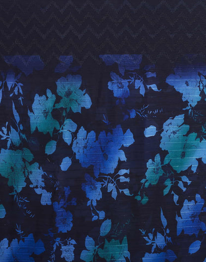 Blue Georgette Printed Saree