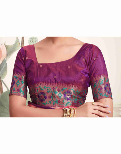 Pink Silk Plain Saree