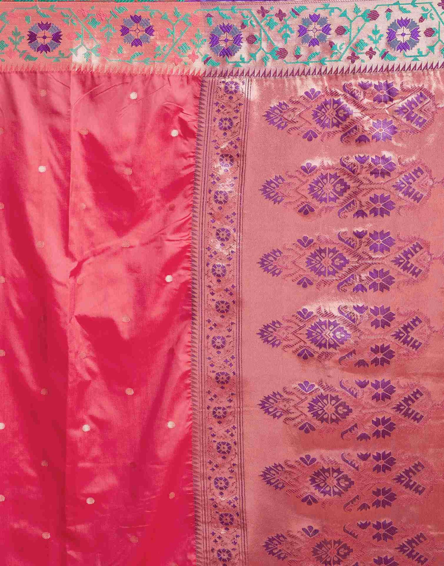 Pink Silk Plain Saree