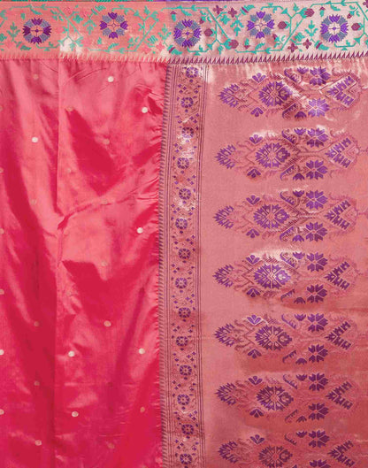 Pink Silk Plain Saree