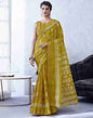 Yellow Cotton Printed Saree