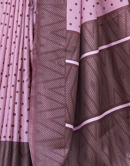 Pink Silk Printed Saree